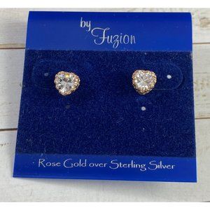 Fuzion Creations Rose Gold Over Sterling Silver Earrings NWT